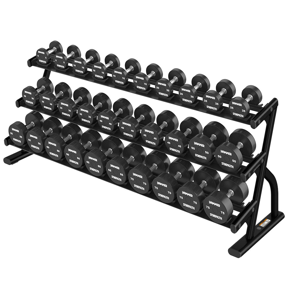 Life Fitness 3-Tier Long Saddle Dumbbell Rack