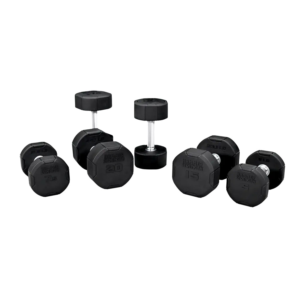 Hammer Strength 4-Sided Rubber Dumbbells