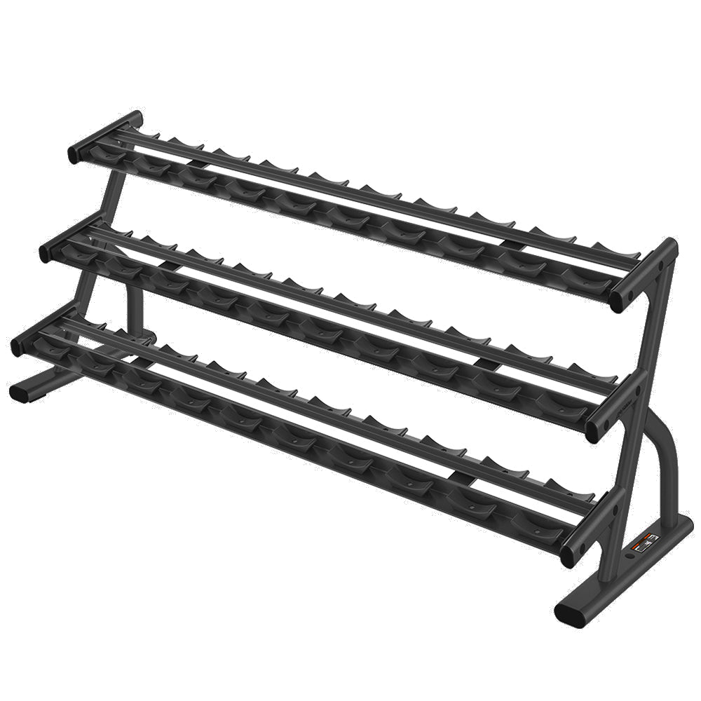 Life Fitness 3-Tier Long Saddle Dumbbell Rack